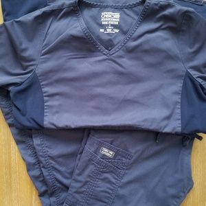 Navy blue scrub pants and top set size Small